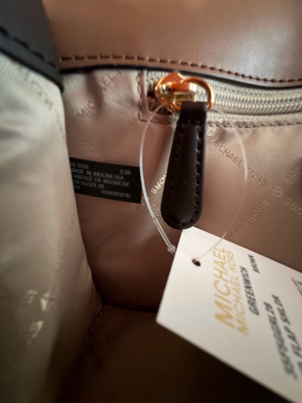 Michael Kors Greenwich MD Flap Shoulder Crossbody Bag MK Brown - Picture 11 of 12
